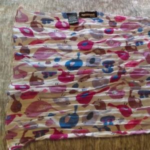 Cotton crinkle bird print scarf